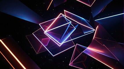 Abstract glowing geometric shapes futuristic background