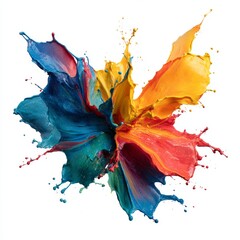 Colorful splash of paint. The paints has vibrant shades and artistic burst of color