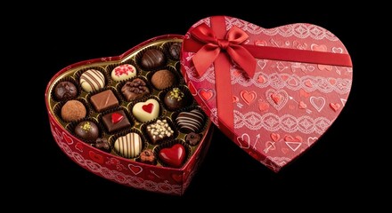 Heart shaped chocolate box sweet dessert food gift celebration romantic