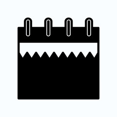 Calendar Icon With Ring Binder On White Background For Scheduling, Planning, And Organization