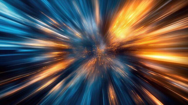 Abstract speed light trails zooming through space