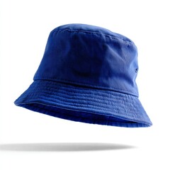 A stylish blue bucket hat with a modern design and appealing appearance. It is an ideal accessory for various occasions
