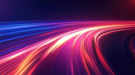 Moving light trails creating abstract speed and motion