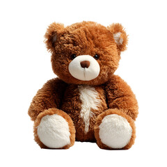 Obraz premium Brown teddy bear toy, white isolated background