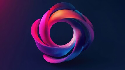 Abstract 3d swirl shape creating vibrant gradient circle