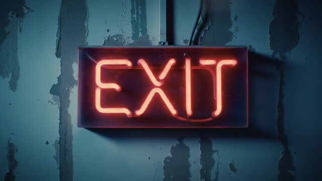 Illuminated Exit A Neon Escape