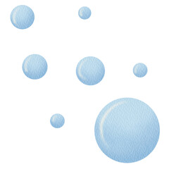 Watercolor Cute sea bubbles. Under the sea.