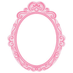 Elegant Decorative oval Frame Vintage Ornate Pink Frame.  Pink Border Vintage Frame.