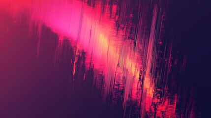 Digital glitch art abstract background with pink light