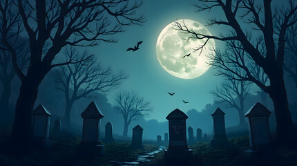 Fototapeta premium Halloween Cemetery Backdrop