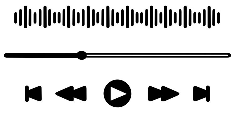 Music player aesthetic interface. Editable color vector