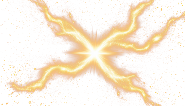 Shimmering arched golden sunlight rays from central point PNG file for multi-purpose projects.