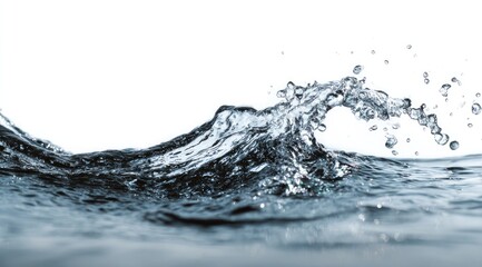 Water wave splash isolated on white