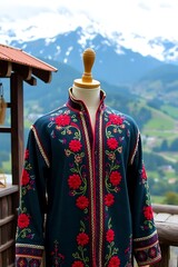 Obraz premium Kashmiri pheran displayed on a mannequin in Kashmir, dress, fashion, 