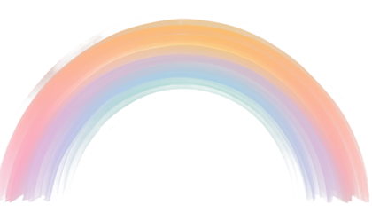 Translucent pastel-colored rainbow pattern PNG clipart with transparent background for projects.