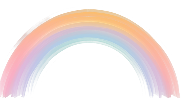 Translucent pastel-colored rainbow pattern PNG clipart with transparent background for projects.