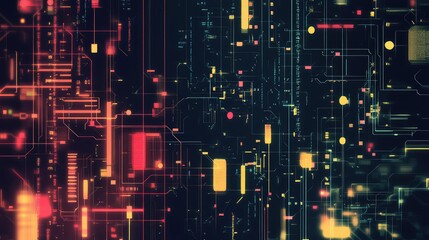 Digital network connecting data lines and circuit board elements