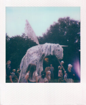 vintage polaroid with unicorn