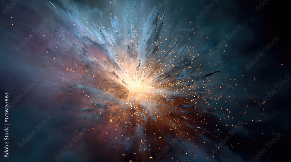Canvas Prints cosmic explosion creating light particles and glowing energy
