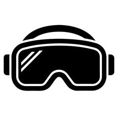 VR goggles vector clean black silhouette design white background