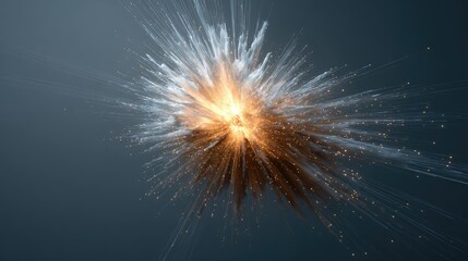 Obraz premium Abstract energy explosion with glowing particles expanding