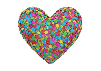 Colorful heart isolated on transparent background