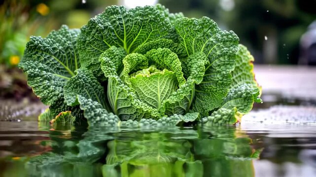 Savoy Cabbage in Water A Refreshing View