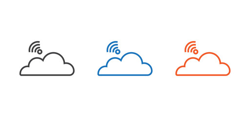 wifi icon set isolated on white background