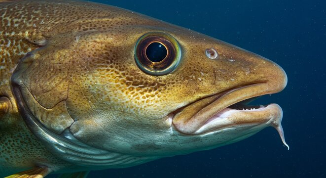 Fresh Atlantic cod fish, symbol of seafood and fishing industry, perfect for culinary, nutrition, marine, and sustainable food themes.