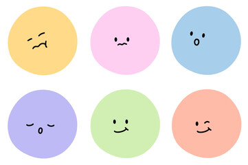 emotion emoji with pastel color round