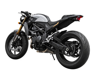 Obraz premium Leaning Racing Motorcycle in Dynamic Motion, Three-Quarter Angle, PNG (2)