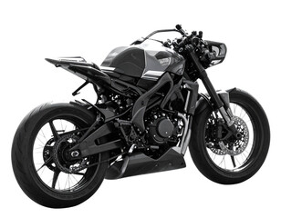 Leaning Racing Motorcycle in Dynamic Motion, Three-Quarter Angle, PNG (2)