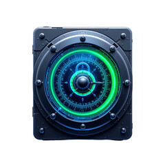 Fototapeta premium High-tech security system with digital lock futuristic design digital environment close-up view innovative concept