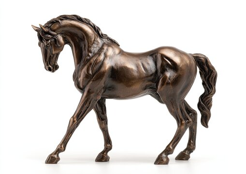 Bronze horse figurine, side view - Powered by Adobe