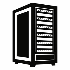 Server rack vector clean black silhouette design white background
