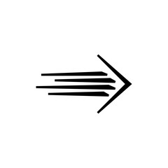 Abstract arrow with speed lines. Vector illustration.