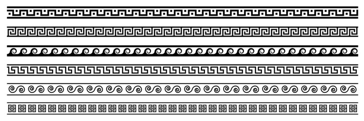 greek border art vector. devider, border, greek stroke vector. seamless line stroke