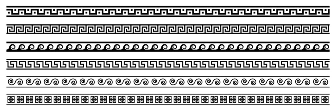 greek border art vector. devider, border, greek stroke vector. seamless line stroke