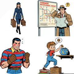 The Confident Pilot,The Confused Commuter,The Contained Anger,The Cookie Thief