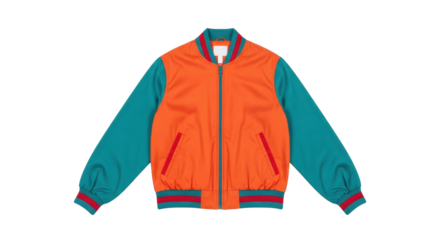 Isolated vibrant vintage retro style track jacket, colorful garment for street fashion lifestyle