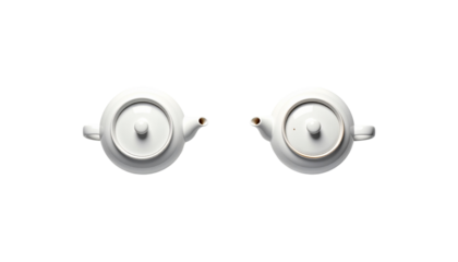 Tea Cup with Teapot Duo Collection  Isolated on Transparent Background