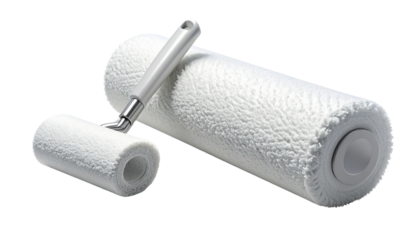 Paint roller bundle, isolated on transparent background