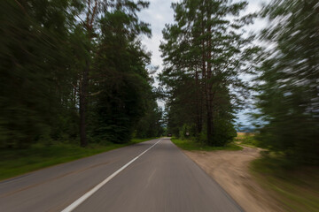 views of the road highway on a sunny day in summer. 
