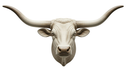 Isolated Longhorn Mount, Trophy Art, Detailed Sculpture, Wildlife Decor, Modern Ranch Style