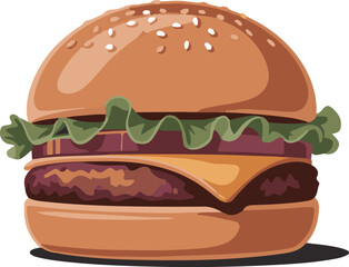 Burger silhouette vector