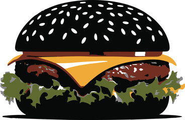 Burger silhouette vector