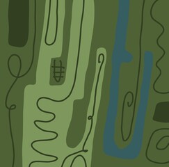 Minimal abstract image for modern interior. The picture is painted by hand on a tablet.
