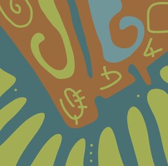Minimal abstract image for modern interior. The picture is painted by hand on a tablet.