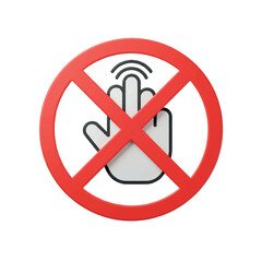 No Touching Prohibition Sign Vector Icon – Minimalist Safety and Hygiene Symbol