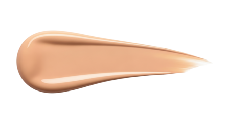 Isolated swatch of beige liquid foundation for matching skin tone, professional makeup tool